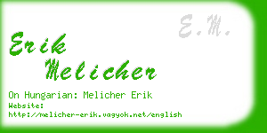 erik melicher business card